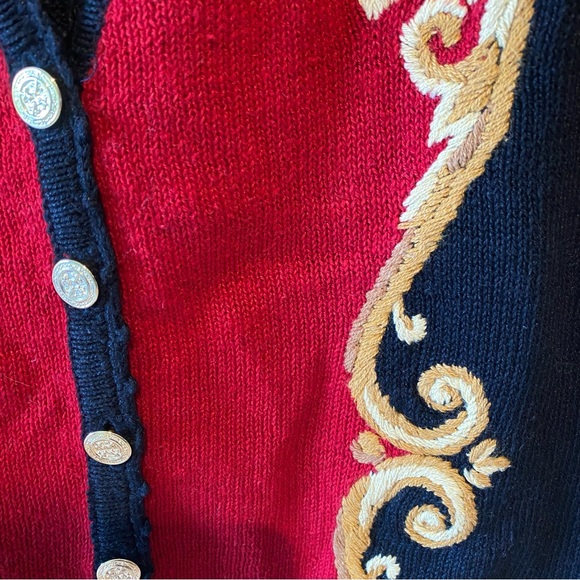 Vintage size small Joan Steele embroidered nautical inspired button down vest - Picture 5 of 6